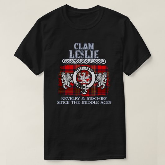 Clan Leslie crest Schotse clans Schotse achternaam T-shirt (Design voorkant)