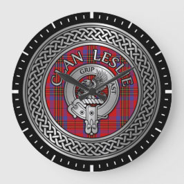 Clan Leslie Crest & Tartan Knot Grote Klok