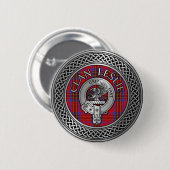 Clan Leslie Crest & Tartan Knot Ronde Button 5,7 Cm (Voorkant /achterkant)