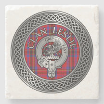 Clan Leslie Crest & Tartan Knot