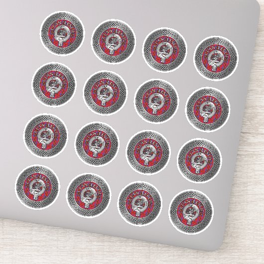 Clan Leslie Crest & Tartan Knot Sticker (Detail)