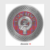 Clan Leslie Crest & Tartan Knot Sticker (Vel)