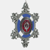 Clan Leslie Crest & Tartan Knot Tin Sneeuwvlok Ornament (Links)