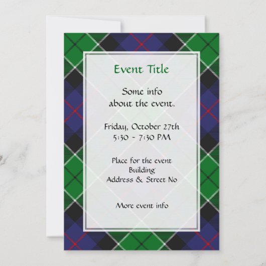 Clan Leslie Hunting Tartan Kaart (Achterkant)