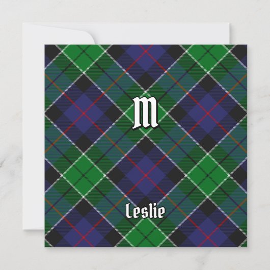 Clan Leslie Hunting Tartan Kaart (Voorkant)