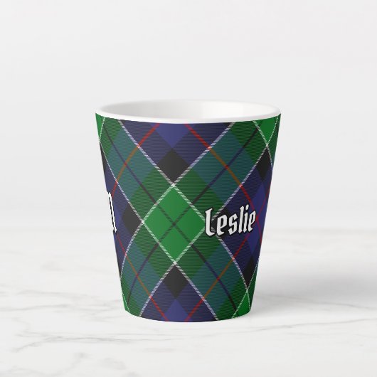 Clan Leslie Hunting Tartan Latte Mok (Voorkant)
