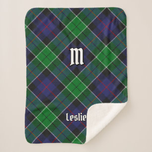 Clan Leslie Hunting Tartan Sherpa Deken