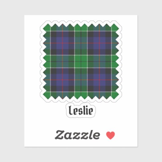 Clan Leslie Hunting Tartan Sticker (Vel)
