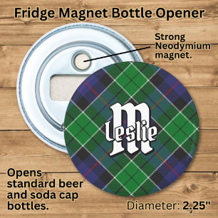 Clan Leslie Jacht Tartan Button Flesopener