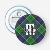 Clan Leslie Jacht Tartan Button Flesopener (Voorkant)