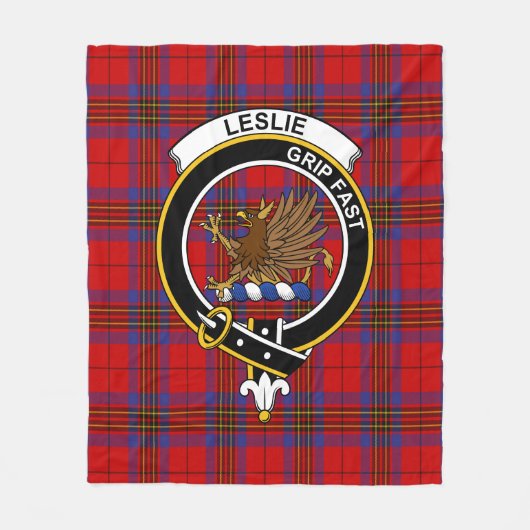 Clan Leslie Modern Tartan Pset Fleece Deken (Voorkant)