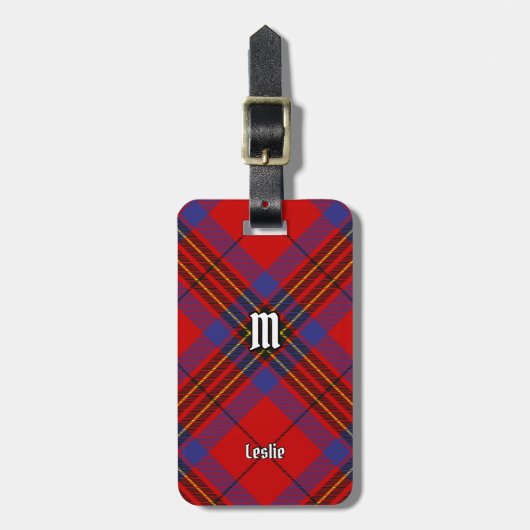 Clan Leslie Red Tartan Bagagelabel