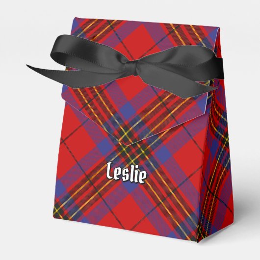Clan Leslie Red Tartan Bedankdoosjes (Voorkant Zijde)