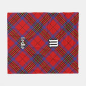 Clan Leslie Red Tartan Fleece Deken (Voorkant (Horizontaal))
