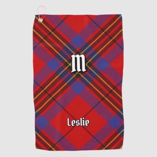 Clan Leslie Red Tartan Golfhanddoek (Voorkant)
