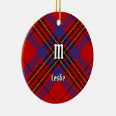 Clan Leslie Red Tartan Keramisch Ornament (Rechts)