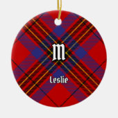 Clan Leslie Red Tartan Keramisch Ornament (Voorkant)
