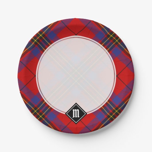 Clan Leslie Red Tartan Papieren Bordje (Voorkant)