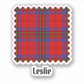 Clan Leslie Red Tartan Sticker (Voorkant)