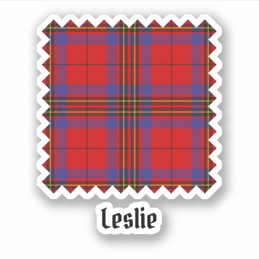 Clan Leslie Red Tartan Sticker (Voorkant)