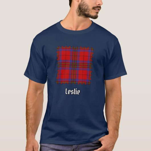 Clan Leslie Red Tartan T-shirt (Voorkant)