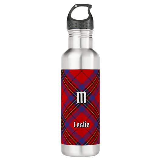 Clan Leslie Red Tartan Waterfles (Voorkant)