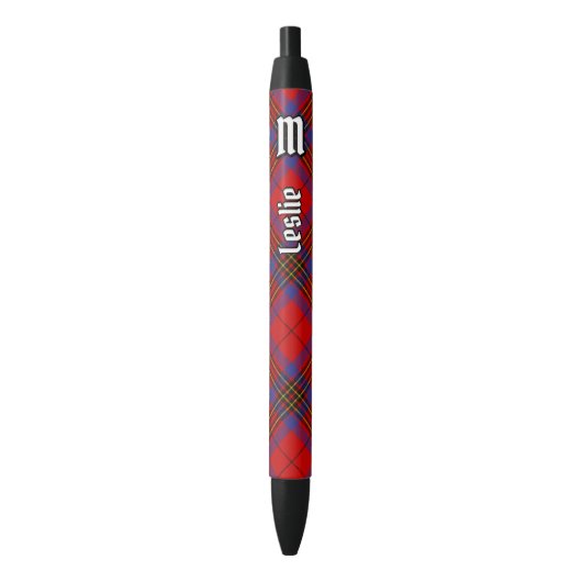 Clan Leslie Red Tartan Zwarte Inkt Pen (Voorkant Verticaal)