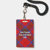 Clan Leslie Rood Tartan Badge (Achterkant met lanyard)