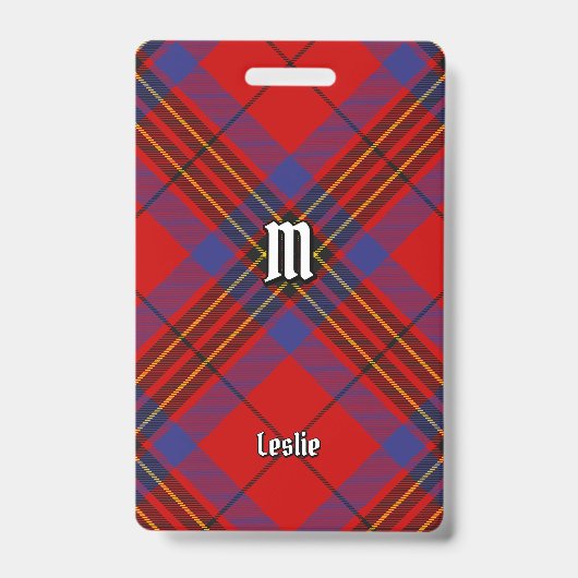 Clan Leslie Rood Tartan Badge (Voorzijde)