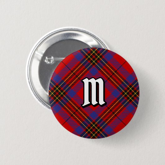 Clan Leslie Rood Tartan Ronde Button 5,7 Cm (Voorkant /achterkant)