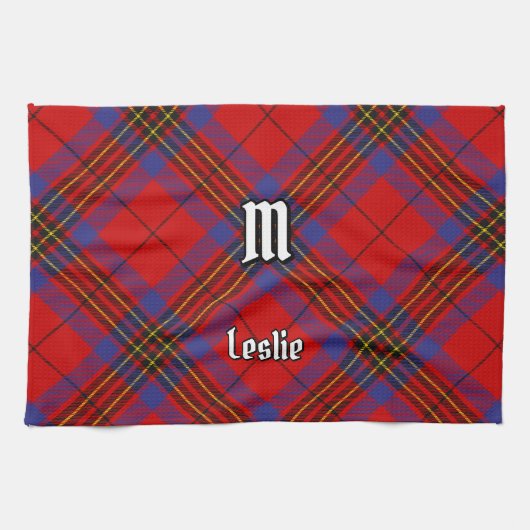 Clan Leslie Rood Tartan Theedoek (Horizontaal)