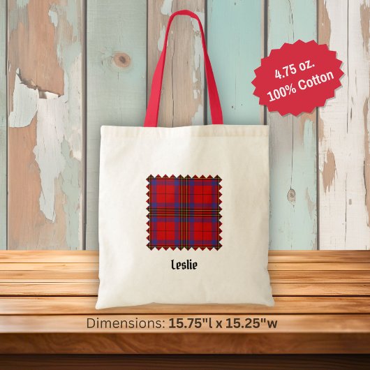 Clan Leslie Rood Tartan Tote Bag