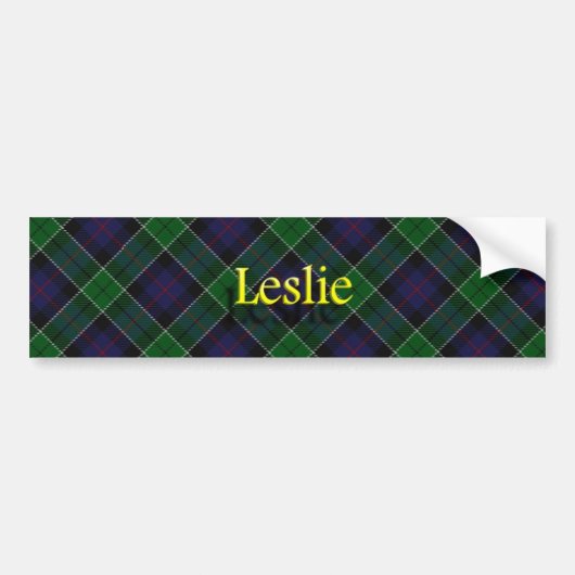 Clan Leslie Scottish Tartan Bumpersticker (Voorkant)