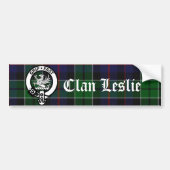 Clan Leslie Tartan & Crest Bumpersticker (Voorkant)