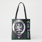 Clan Leslie Tartan & Crest Canvas tas (Voorkant)