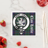 Clan Leslie Tartan & Crest Paper Napkins Servet (Insitu)