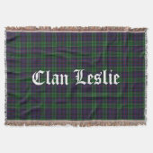 Clan Leslie Tartan Throw Deken (Voorkant)