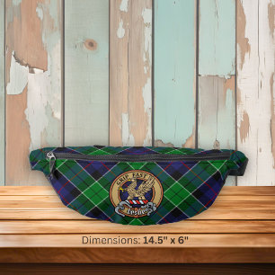 Clan Leslie Wapen over Hunting Tartan Heuptasje