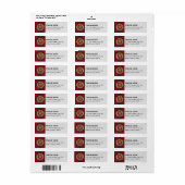 Clan Leslie Wapen over Rode Tartan Etiket (Full Sheet)
