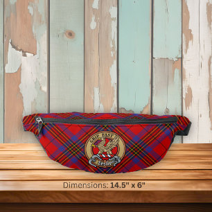 Clan Leslie-wapen over rode tartan Heuptasje