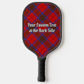 Clan Leslie Wapen over Rode Tartan Pickleball Paddle (Achterkant)