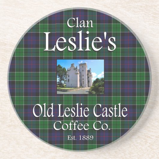 Clan Leslie's Old Leslie Castle Coffee Co. Zandsteen Onderzetter (Voorkant)