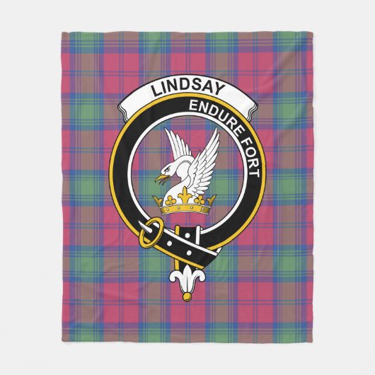 Clan Lindsay Ancient Tartan Pset Fleece Deken (Voorkant)