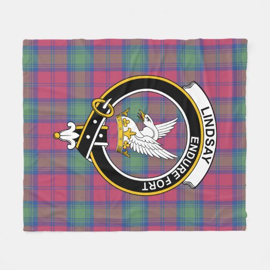 Clan Lindsay Ancient Tartan Pset Fleece Deken (Voorkant (Horizontaal))