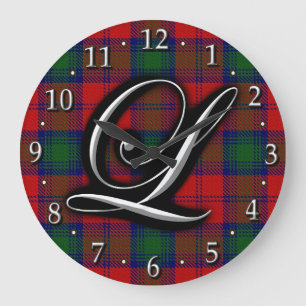 Clan Lindsay Lindsey Letter L Monogram Tartan Grote Klok