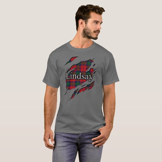 Clan Lindsay Lindsey Tartan Spirit T-shirt (Voorkant volledig)