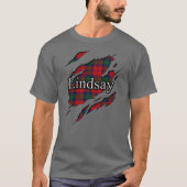 Clan Lindsay Lindsey Tartan Spirit T-shirt (Voorkant)