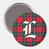 Clan Lindsay Red en Green Tartan Pset Accents Magneet (Voorkant / Achterkant)