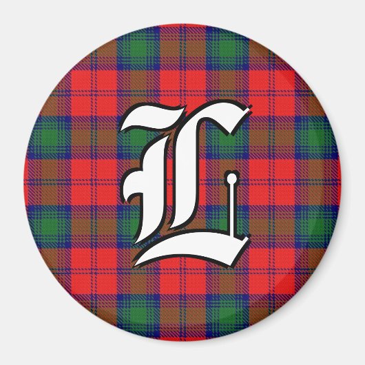 Clan Lindsay Red en Green Tartan Pset Accents Magneet (Voorkant)