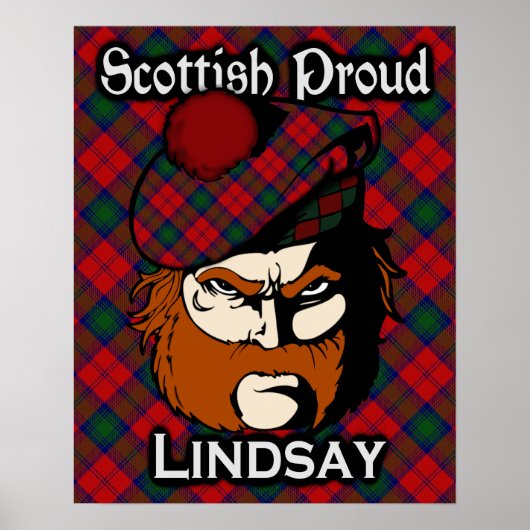 Clan Lindsay Schotse Tartan Poster (Voorkant)